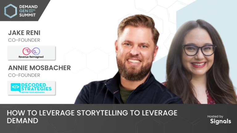 Presentation graphic for how to leverage storytelling for demand genaration