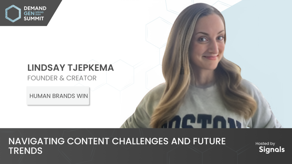 Presentation graphic on navigating content challenges and future trends